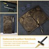FEIDIAO Vintage Map Embossed Leather Notebook Travel Journal-Daily Notepad-Business Notebook-Drawing