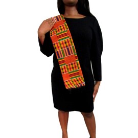 ShopHaven African Kente Scarf, Stole, Cloth - Black Graduation, History, Kwanzaa, Afrocentric Print - Africa