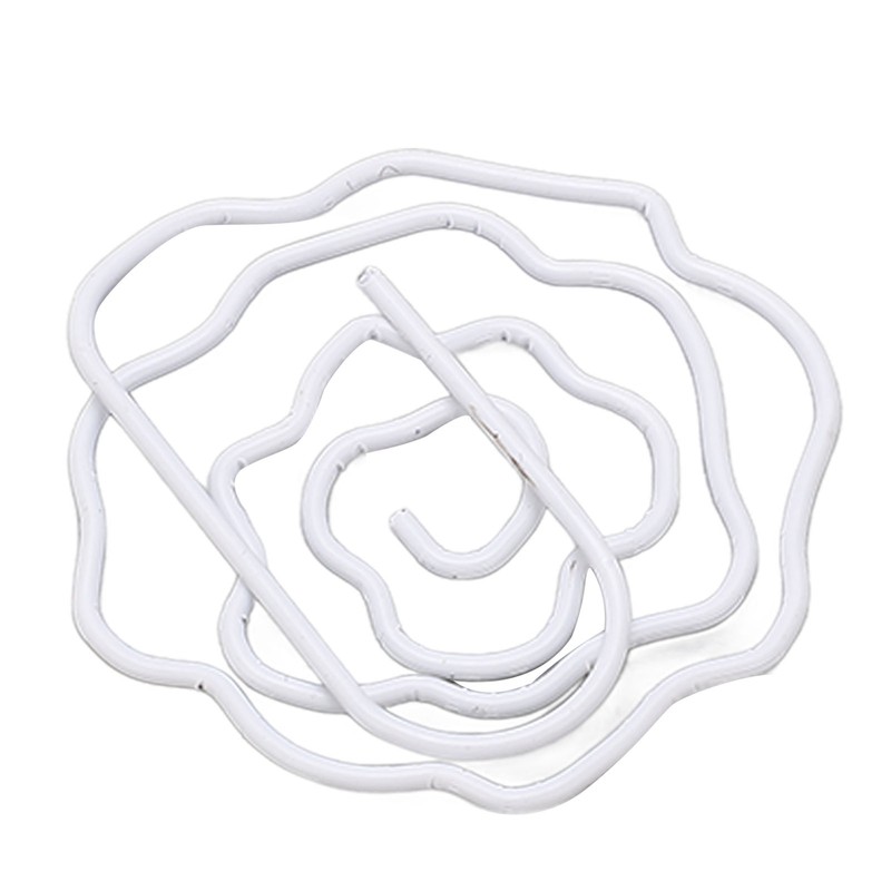 100pcs Rose Shape Paper Clips Increased Slip Resistance Lightweight Metallic