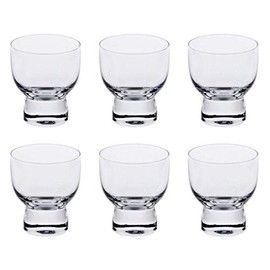 Happy Sales HSSC-6CLR2, Set of 6 Cold Glass Sake Cup Cups, Clear Glass