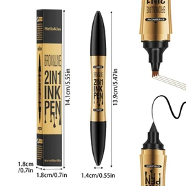 SHUOHONG Eyebrow Pencil, Magic 3D Waterproof with 4 Fork Tips, Eyebrow Pencil, Hair Drawing, Eyebrow Pencil Waterproof, Microblading Eyebrow Pencil, Eyebrow Pencil (Light Brown)