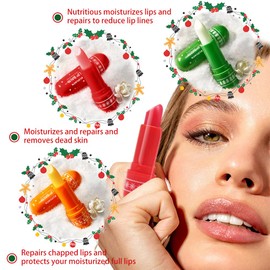 KUIRUNRX Pack of 3 Lip Balms, Christmas Lipstick, Moisturising Lip Oil, for Lip Care, Dry Lips, Lip Glow Oil for Women and Young Girls