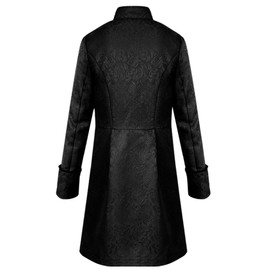 Angelaicos Chamarra Steampunk para Hombre, Chamarra Colonial, clásico, Medieval, Disfraz Victoriano, Negro -, 3X-Large