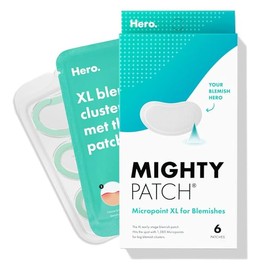 Hero Cosmetics Mighty Patch Micropoint™ XL for Blemishes - Hydrocolloid Acne Spot Treatment Patch for Early Stage Zits and Hidden Pimples, 1,385 Proprietary Micropoints (6 Count)