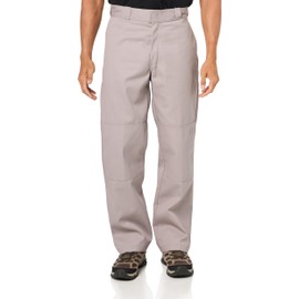 Dickies Men's Loose Fit Double Knee Work Pants – Durable Twill Utility Trousers for Construction & Warehouse, Silver Gray, 46W x 30L