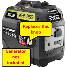 Replacement Knob Switch Run Choke for Ryobi Inverter Generator 2000, 2050, 2200, 2300 watts and compatible screw - new, 3d printed part