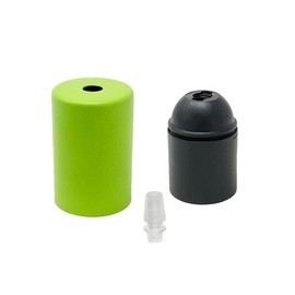 E27 E27 Escutcheon Metal Rectangular Lamp Holder White Black and Rusty (Green KIWI)