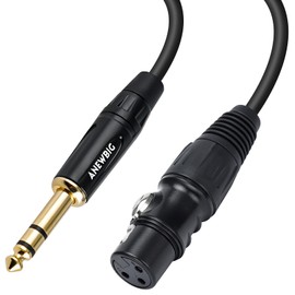 Anewbig XLR Female to 1/4 Inch TRS Cable, 6.35mm Balanced Stereo Microphone Cable, Quarter Inch to XLR Mic Cord for Audio, Mixer, Amplifier, Recording 25ft