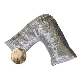 Lancashire Textiles Luxury Crushed Velvet V-Shaped Pillowcase – Soft, Lightweight & Glamorous Pillowcase for V-Shaped Support Pillow – Ideal For Pregnancy and Breastfeeding [Colour - Champagne]