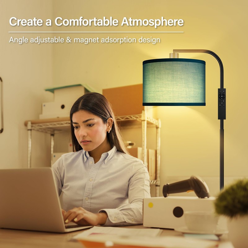BoostArea Dimmable Floor Lamp for Living Room,Arc Remote Control Sofa