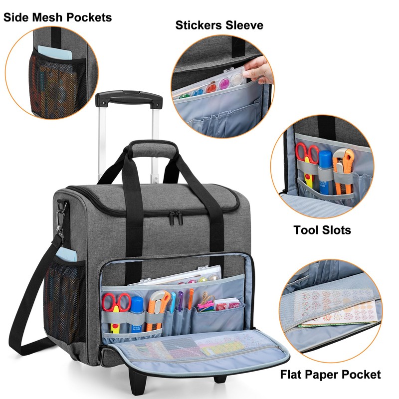 Trunab Rolling Scrapbook Tote Craft Organizers and Storage with Wheels,
