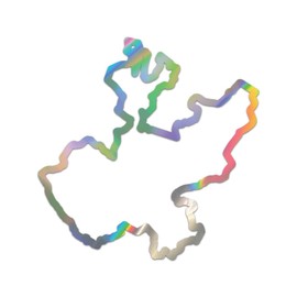 Jalisco State Shaped V2 Premium Sticker Decal Oil Slick Rainbow Holographic Metallic Outlined ja jal Mexico Free and Sovereign State of - Oil Slick - 4" W x 4.03" H