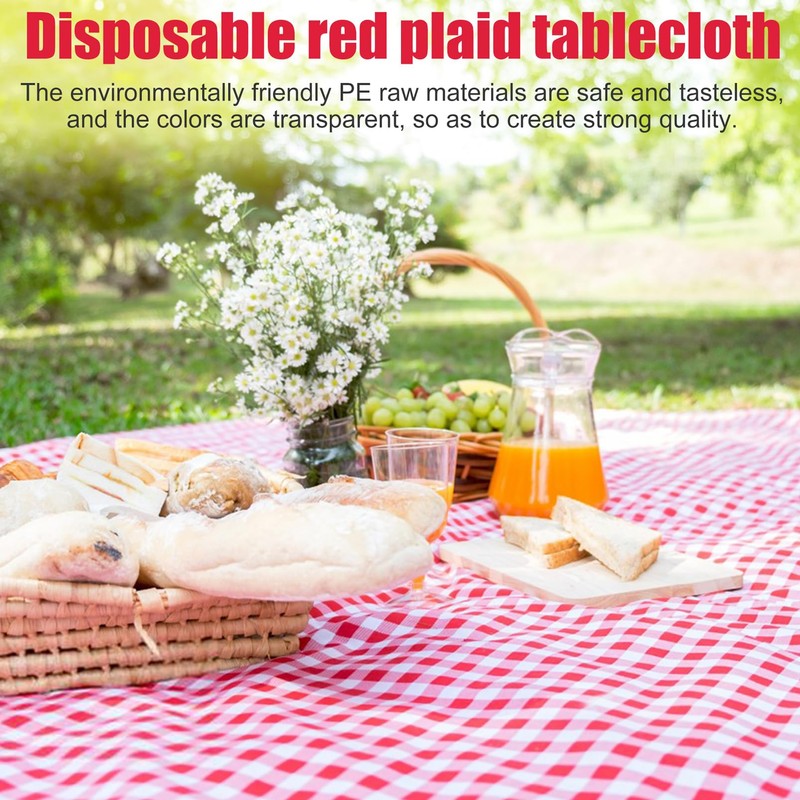 4 Pack Red Table Cloth, Plastic Birthday Table Cover Disposable