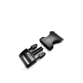 Ganzoo 5 x 5/8 Inch Black Strong Plastic Snap Fastener Curved Buckle Slotted 16 x 3 mm Total 45 x 20 mm for Collar, Backpack, Bag and Webbing