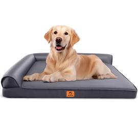 JoyPetto Orthopedic Dog Bed Dog Sofa for Large Dogs - Cooling 900D Oxford Fabric, 3" Egg Crate Foam, Waterproof, Removable Washable Cover,30" L x20 W x 6" Th,Grey