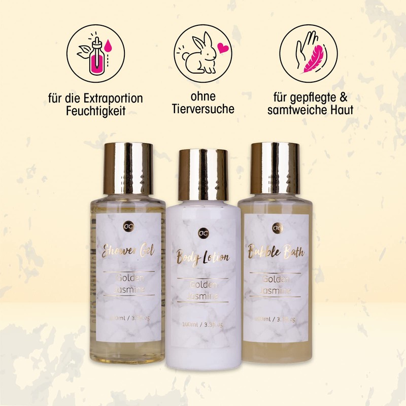 accentra MARBLE Bath Set Gift Set in Beautiful Golden Pumps,