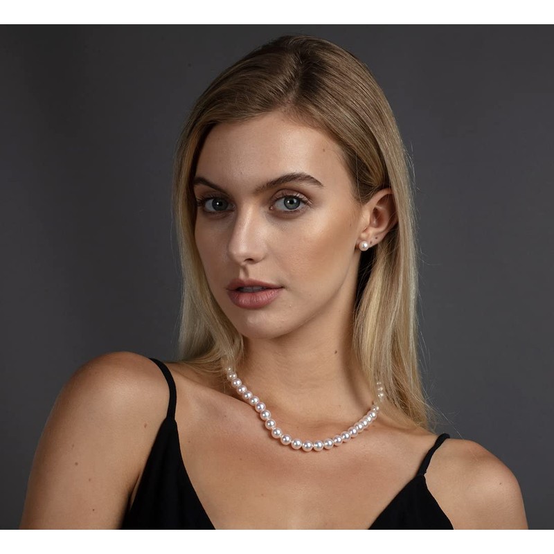 Anthony Vincent Collar Perla Cultivada Natural Blanco Tamaño 6 mm
