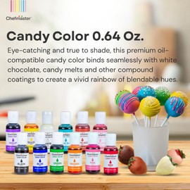 Chefmaster Black Candy Color | True-Tone Shades | Oil-Based | Professional-Grade Dye | Chocolate, Strawberries, Cake Pops | Decorating | Easy-to-Use | Manufactured in the USA | 0.70 oz