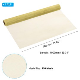 PATIKIL Brass Woven Wire Mesh Screen Roll 39x12, 150 Mesh Filter Metal Coarse Dense Gauze Mesh for Window Security Vent Cover Filtration Animals Fence, Yellow