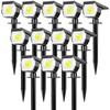 Peasur 12 Pack Solar Lights Outdoor, Solar Spotlights Outdoor Waterproof