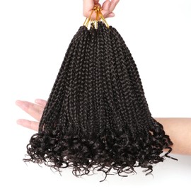 7 Packs 14 Inch Boho Goddess Box Braids Crochet Hair for Black Women (2#, 14 Inch (Pack of 7))