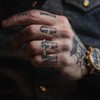 SOBHART Barbed Wire Rings for Men Women Stainless Steel Gothic
