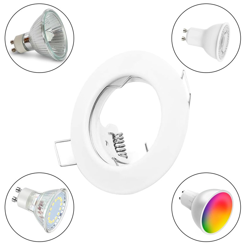 KingYH 8 Pack Recessed Light Frames Set GU10 MR16 Round