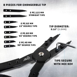 SMOTIVEPRO 16" Snap Ring Pliers Set，2 Piece Internal and External Snap-Ring Pliers Tool Set Heavy Duty, Retaining Ring With Replacement Tips