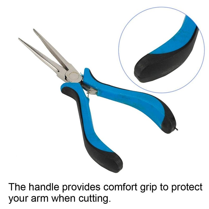 Small needle nose pliers, jewellery pliers, long nose diagonal pliers,