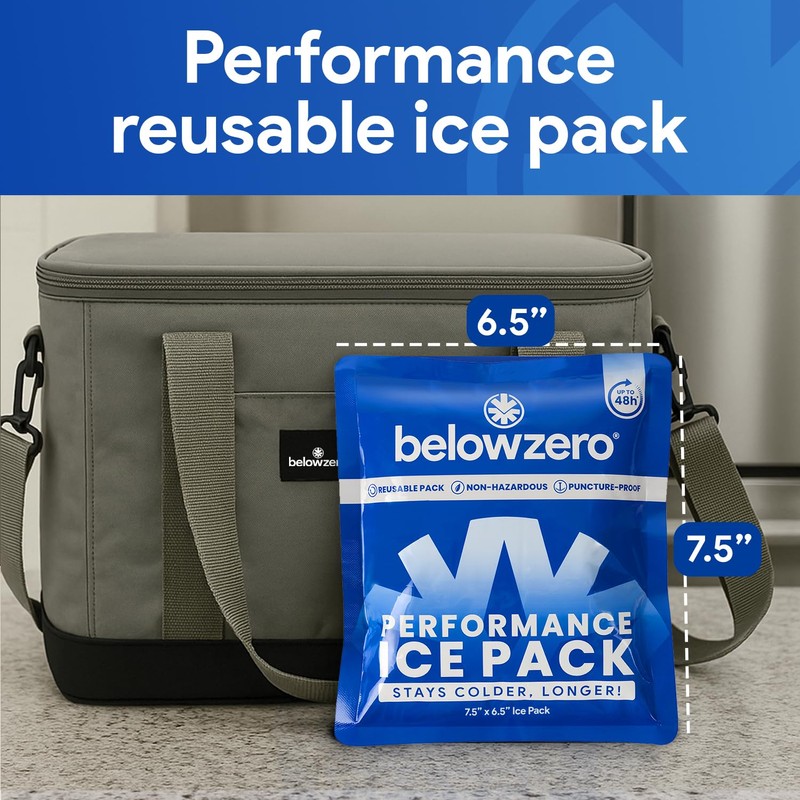 Below Zero Prefilled Reusable Ice Packs for Coolers | Long