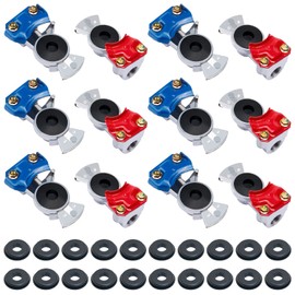 CheeMuii Glad Hands Set 20 pcs Glad Hand Seals Universal Gladhand Aluminum Emergency Air Hose Brake Coupling Service Handshake Set for Truck Semi Trailer RVs 6 pcs Red 6pcs Blue