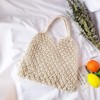 TENDYCOCO Women's Mesh Beach Bag Woven Cotton Hollow Shoulder Bag