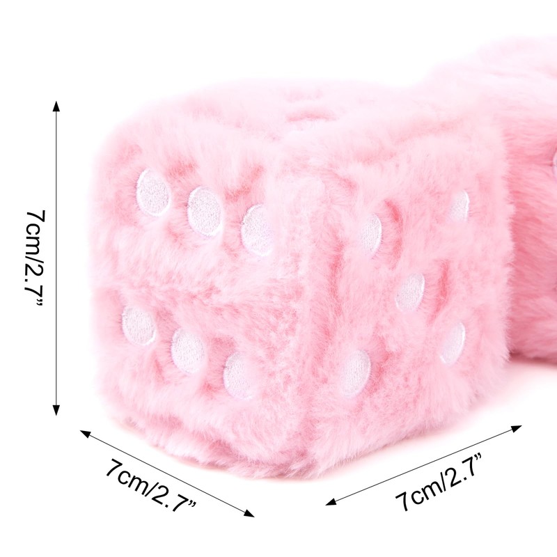 YGMONER Couple 2.75” Fuzzy Dice with Leather Dots Retro Car