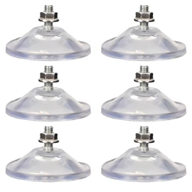 AccEncyc 6 Pcs Strong Thickened Sucker Suction Cup Clear PVC Sucker Pads with M6 x 14 Thread Screw Extra Strong Adhesive Glass Suction Holder