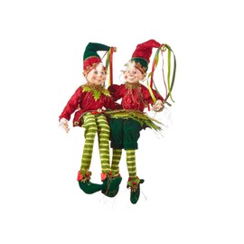 RAZ Imports 2021 Yuletide Birds 16-inch Posable Elf Figurine, Assortment of 2