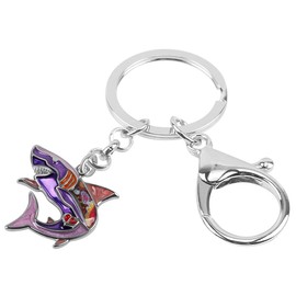 DALANE Enamel Alloy Novelty Shark Keychains Fish Car Purse Key Ring Charms Jewelry Gifts for Women Girls (Purple)