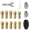 15-Piece Set Collets for Dremel Accessories, Pure Copper Mini Drill