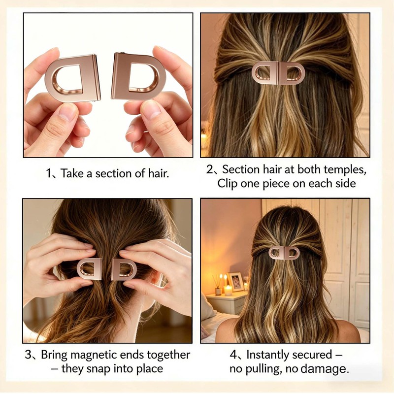 Magnetic Hair Clips for Women, Advanced No-Slip Styling Hair Clips,