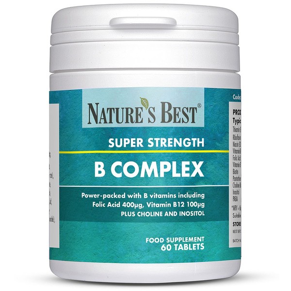 Natures Best Super Strength B Complex (Formerly B100 Complex), B Vitamin Formula, 120 TABLETS IN 2 POTS