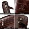 HUMERPAUL Zipper Wallets for Men, Genuine Leather RFID Blocking Bifold