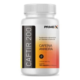 Cafeína Pura PrimeT 100 Cápsulas con 200 mg de cafeína anhidra de alta pureza sin sabor para aumentar el estado de alerta, concentración, energía, res