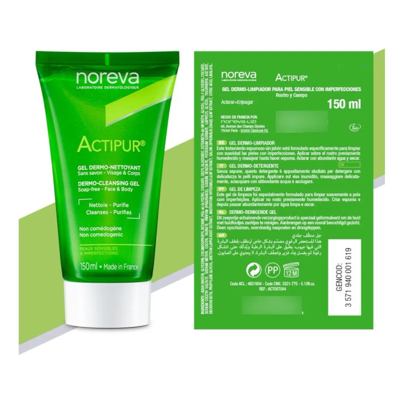Gel Dermo-limpiador Noreva Actupur Piel Sencible Acné 150ml