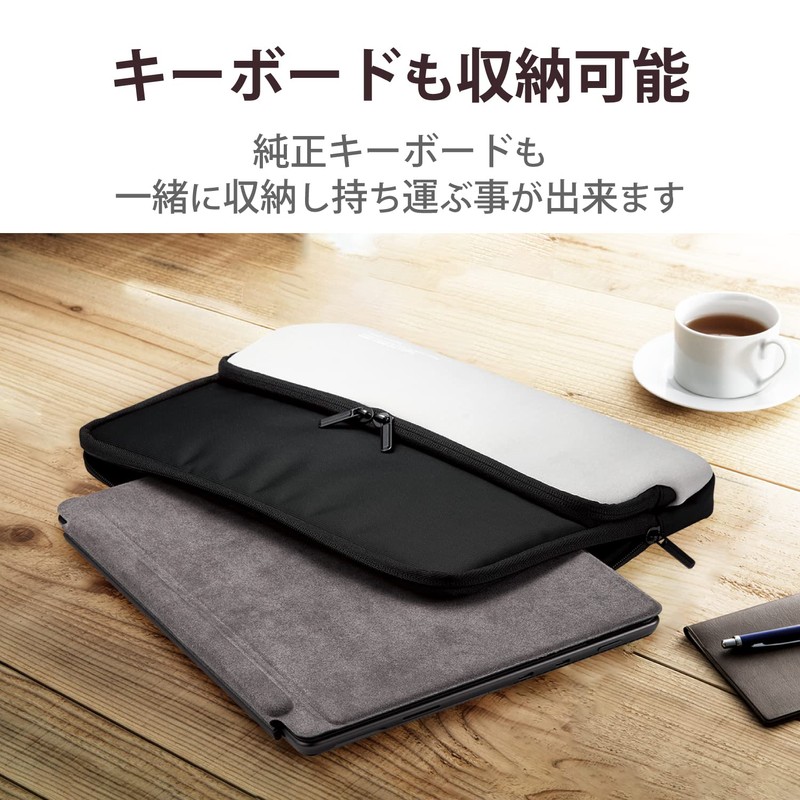 Elecom TB-MSP8NPPBK Surface Pro X/8/9/10/11 Generation Case, PC Case, Neoprene