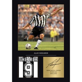 Alan Shearer Newcastle Gift Signed A4 Print Display Unframed Newcastle Gifts For Boys Digitally Reproduced Signature Newcastle Gifts For Men NUFC