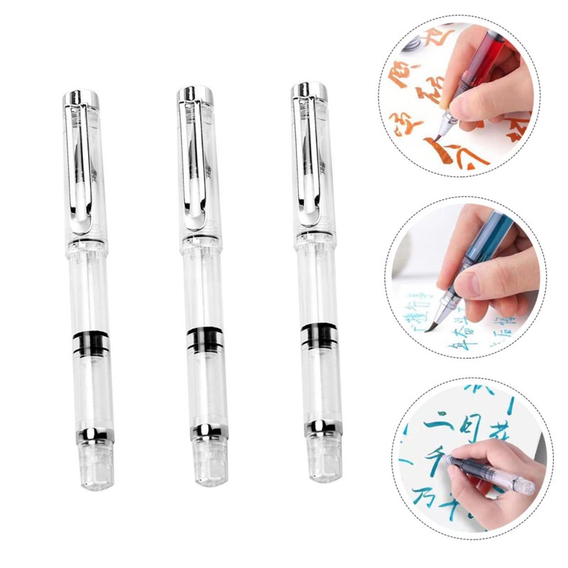 Operitacx Japanese Calligraphy Brush Pen Refillable Brush Pen 3pcs Brush