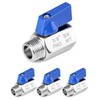 QWORK Mini Ball Valve, 4 Pack 3/8" NPT Thread Female