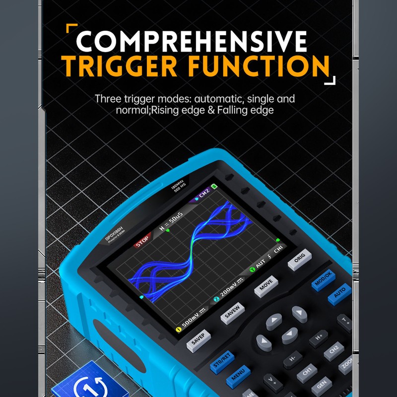 Fluorescent Digital Oscilloscope 2.8in Display 3000mAh Dual Channel Signal Generator