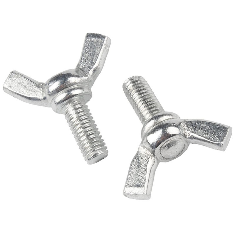10 Pcs M8 Carbon Steel Zinc Plating Wing Butterfly Screws