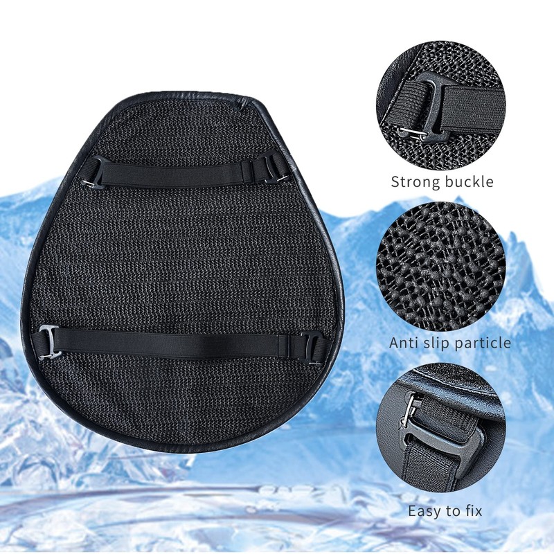 CHCYCLE Motorcycle Seat Cushion, Motorcycle Gel Seat Pad with 3D