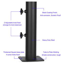 Wdwlbsm Patio Umbrella Outdoor Base Deck Mount Umbrella Holder Heavy Duty Umbrella Clamp Hand-Turn Knob Umbrella Base Stand for Decks, Docks, Courtyard Balcony, Pontoons, Patios, Pinic Tables Desk